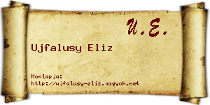 Ujfalusy Eliz névjegykártya